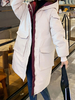 Manteau Matelassé Comme Doudoune à Capuche avec Manches Longues à Zip avec Poches Unicolore Manteau Femme