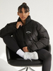 Manteau Matelassé Comme Doudoune Court Femme à Col Montant avec Manches Longues