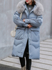 Manteau Matelassé Comme Doudoune Femme à Capuche avec Manches Longues Coupe Cintrée à Zip avec Poches Unicolore Manteau Femme