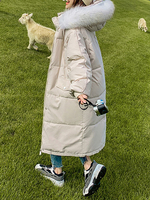 Manteau Matelassé Comme Doudoune Long à Capuche avec Manches Longues avec Poches Unicolore Manteau Femme
