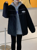 Manteau Matelassé Court Comme Doudoune Femme à Capuche avec Manches Longues Unicolore Manteau Femme