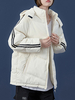 Manteau Matelassé Court Femme à Col Montant avec Poches avec Manches Longues Bicolores Manteau Femme