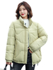 Manteau Matelassé Court Femme Comme Doudoune à Col Montant avec Manches Longues avec Poches à Zip Unicolore Manteau Femme