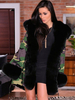 Manteau Matelassé en Fausse Fourrure Femme Imprimé à Capuche avec Manches Longues avec Poches Bicolores Manteau Femme