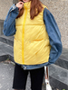 Manteau Matelassé Gilet Comme Doudoune Femme à Col Montant à Zip avec Poches Unicolore Manteau Femme
