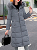 Manteau Matelassé Hiver Femme Comme Doudoune Long à Capuche à Zip Unicolore Manteau Femme