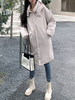 Manteau Matelassé Long Femme Comme Doudoune à Capuche avec Poches Unicolore Manteau Femme
