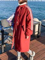 Manteau Matelassé Long Femme Comme Doudoune à Col Montant avec Manches Longues à Zip avec Poches Unicolore Manteau Femme