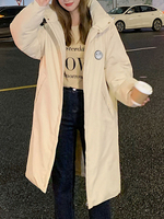 Manteau Matelassé Mi-long Comme Doudoune Femme à Col Montant avec Manches Longues avec Poches Unicolore Manteau Femme