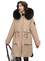 Manteau Matelassé Mi-long Femme avec Manches Longues Coupe Cintrée à Lacets avec Poches Unicolore Manteau Femme