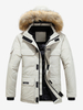 Manteau matelassé mi-long épais à capuche pour homme