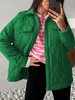 Manteau Matélassé à Capuche avec Manches Longues avec Boutons Unicolore Manteau Femme