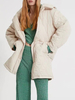Manteau Matélassé Court Femme à Col Revers avec Manches Longues avec Poches Unicolore