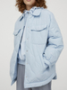 Manteau Matélassé Court Femme à Col Revers avec Manches Longues avec Poches Unicolore
