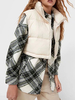 Manteau Matélassé Court Femme Gilet Sans Manches à Col Montant avec Poches Unicolore