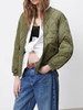 Manteau Matélassé Court Femme Verni à Capuche avec Manches Longues avec Boutons Pressions Unicolore