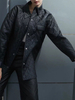 Manteau Matélassé Long Femme à Col Revers avec Manches Longues avec Poches Unicolore