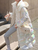 Manteau Matélassé Verni Femme à Capuche avec Manches Longues Unicolore Manteau Femme