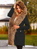 Manteau maxi pour femme noir à capuche manches longues poches vêtements dextérieur dhiver décontractés