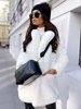 Manteau mi-long en fausse fourrure pour femme veste d