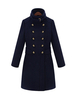 Manteau Mi-long Femme à Col Montant avec Manches Longues avec Boutonnages Unicolore