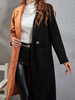 Manteau Mi-long Femme à Col Revers avec Manches Longues avec Boutons Bicolores