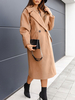 Manteau Mi-long Femme à Col Revers avec Manches Longues Coupe Cintrée Unicolore Manteau Femme