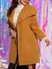 Manteau Mi-long Femme Hiver à Col Revers avec Manches Longues avec Poches Unicolore Manteau Mi-long Femme Hiver