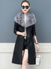 Manteau noir à manches longues et poches pour femmes