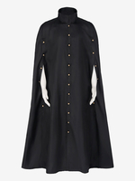 Manteau Noir Vintage Top Rétro À Bouton Sans Manches Polyester Cape Rétro Costumes Pour Homme