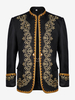 Manteau Noir Vintage Top Rétro Brodé Manches Longues Veste Rétro Costumes Pour Homme Déguisement Vintage