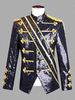 Manteau Noir Vintage Top Vintage Polyester Frange Paillettes Manches Longues Rétro Costumes Pour Homme