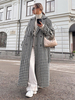 Manteau pied-de-poule à revers crantés et boutons Vêtements dextérieur dhiver pleine longueur