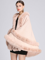 Manteau Poncho pour femme Cape en fausse fourrure surdimensionnée Vêtements dextérieur dhiver 2025