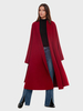 Manteau portefeuille en laine et cachemire mélangés bordeaux pour femme élégant à revers ceinture double face vêtements dextérieur dhiver 2025