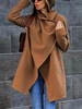 Manteau portefeuille femme kaki col rabattu manches longues manteaux dhiver décontractés