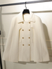 Manteau pour femme col rabattu boutons manteau décontracté blanc