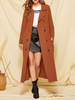 Manteau pour femme col rabattu double poitrine boutons occasionnels manteau portefeuille orange