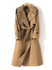 Manteau Pour Femme Kaki Col Rabattu Boutons Double Poitrine Sash Wrap Coat