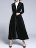 Manteau pour femme noir col rabattu boutons décontracté Maxi manteau manteau dhiver