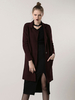 Manteau pour femme violet foncé avec poches ouverture avant col à revers manteau longue femme