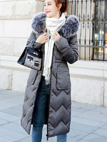 Manteau Puffer 2021 Long Fausse Fourrure Capuche Coton Bourré Manteau Bulles d