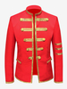 Manteau Rouge Vintage Top Vintage Polyester Manches Longues Rétro Costumes Pour Homme