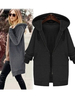 Manteau Sweat à Capuche Femme avec Manches Longues avec Poches à Zip Unicolore Manteau Sweat à Capuche Femme