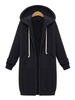 Manteau Sweat à Capuche Femme avec Manches Longues avec Poches à Zip Unicolore Manteau Sweat à Capuche Femme