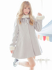 Manteau Sweet Lolita Col Fourrure Col Pom Pom Gris Lolita Manteau Déguisements Halloween