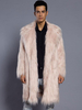 Manteau unique masculin unicolore en fausse fourrure en polyester