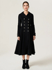 Manteau évasé en laine pour femme croisé col châle ligne A vintage hiver mi-long vêtements d