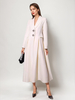 Manteau évasé en mélange de laine et de cachemire blanc à revers vêtement dextérieur dhiver double face 2025