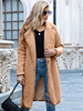 Manteau Veste Teddy Fausse Fourrure Synthétique Femme Hiver à Col Revers avec Poches Unicolore Manteau Chaud Hiver Femme